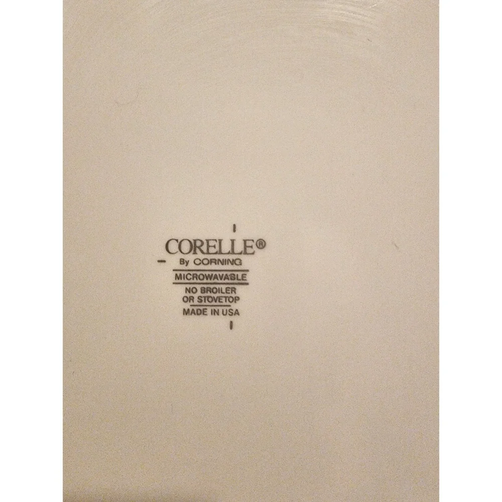 Corelle‎ Abundance Luncheon Plates (4) Blue & Maroon Bands with  Fruits